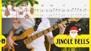 Jingle Bells мелодия Bass Clef Tabs Бас табы