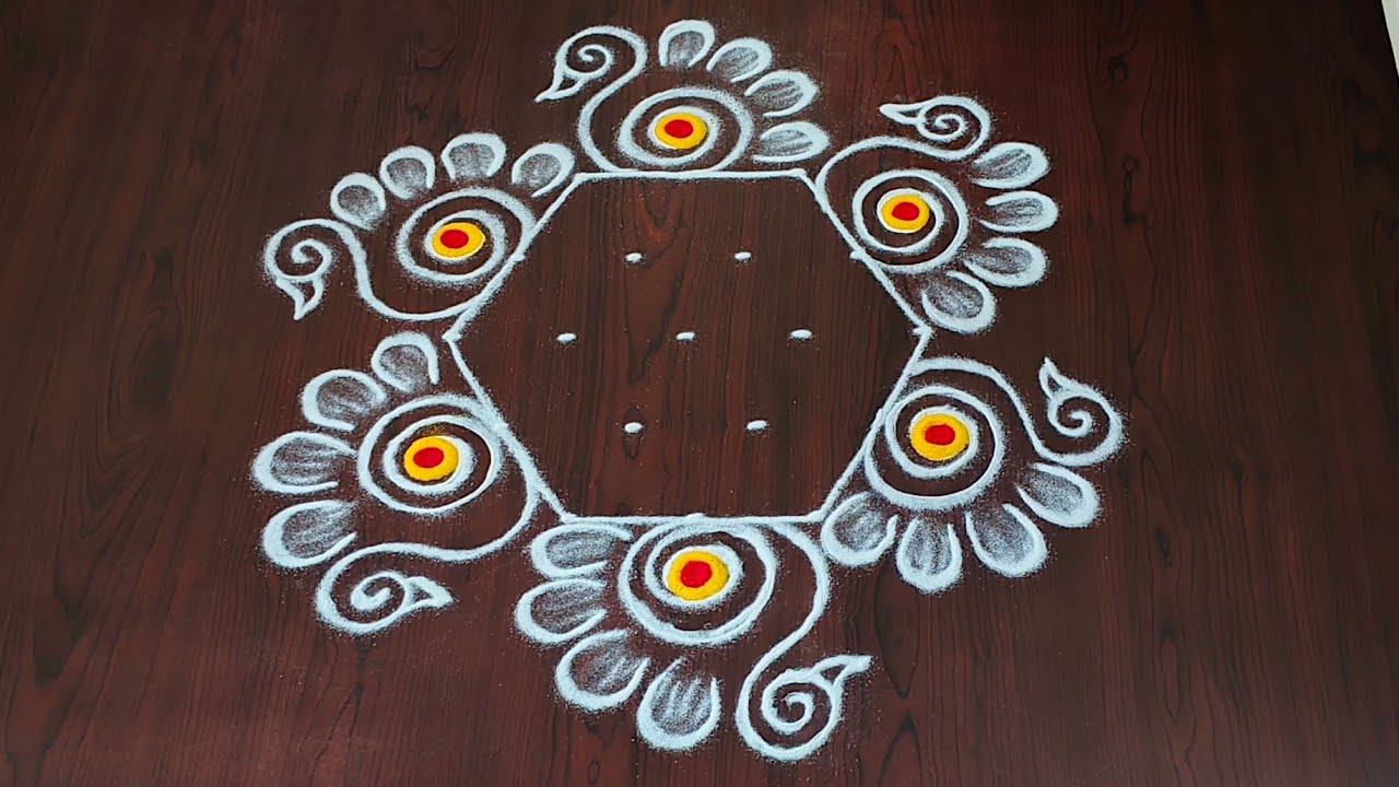 Karthikamasam muggulu🌹|karthikamasam rangoli|easy daily rangoli|pandaga muggulu