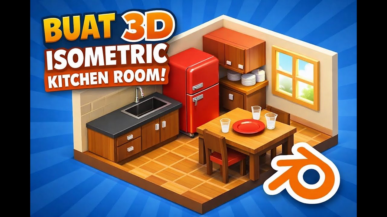MEMBUAT ISOMATRIC KITCHEN ROOM