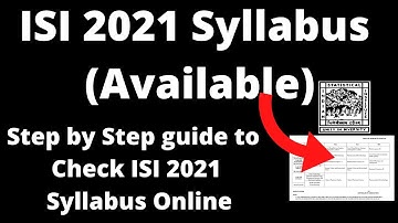 ISI 2021 Syllabus (Available) - How to Check Indian Statistical Institute (ISI) 2021 Syllabus Online