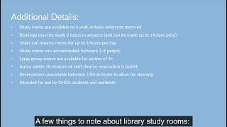Reserving Group Study Rooms at OHSU Library