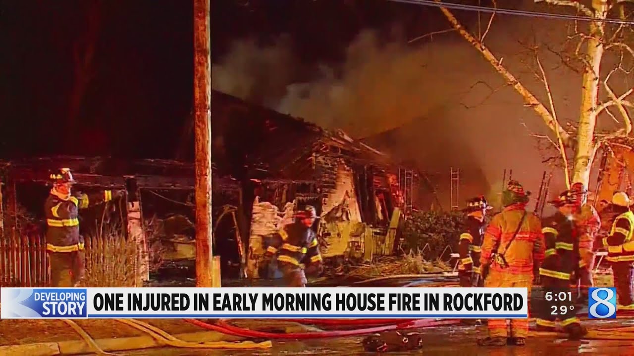 Rockford house total loss after fire - YouTube