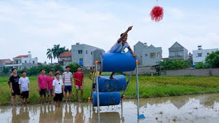 Hung Vlog - Drum Climbing Challenge: Climb 5m to Grab the Ball and Win 2 Million screenshot 3