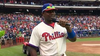 NYM@PHI: Howard addresses Philly fans before the game