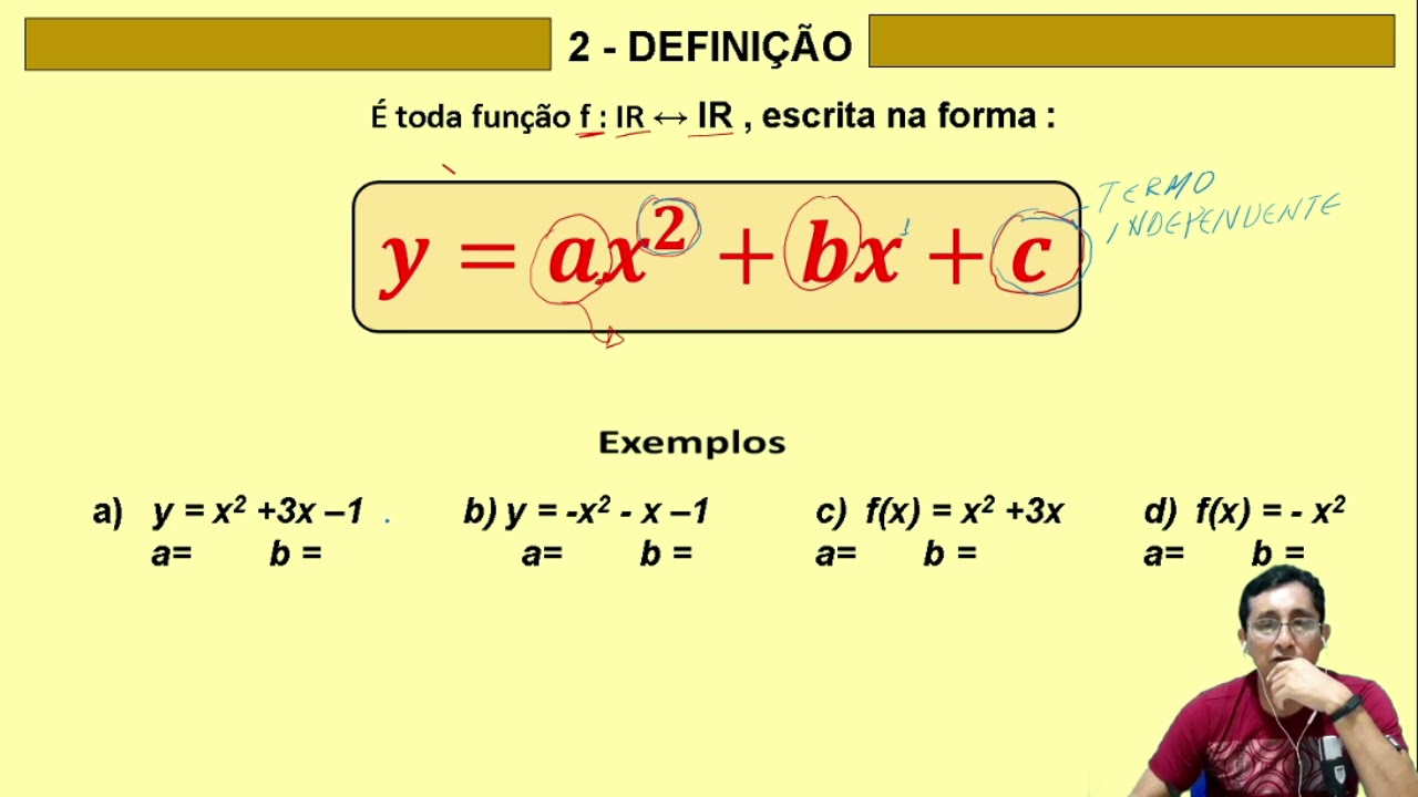 2 Definição de Função de 2° Grau YouTube 2 Definição de Função de 2° Grau YouTube