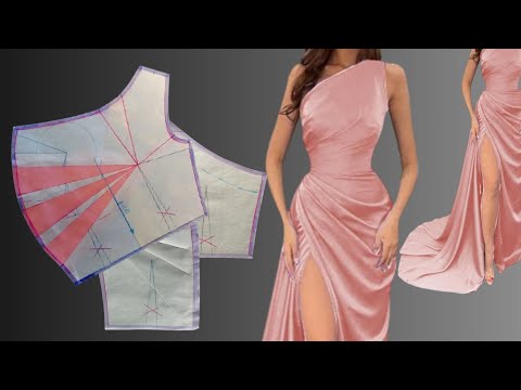 VESTIDO ASIMETRICO DRAPEADO | Ajuste perfecto | Patron #1