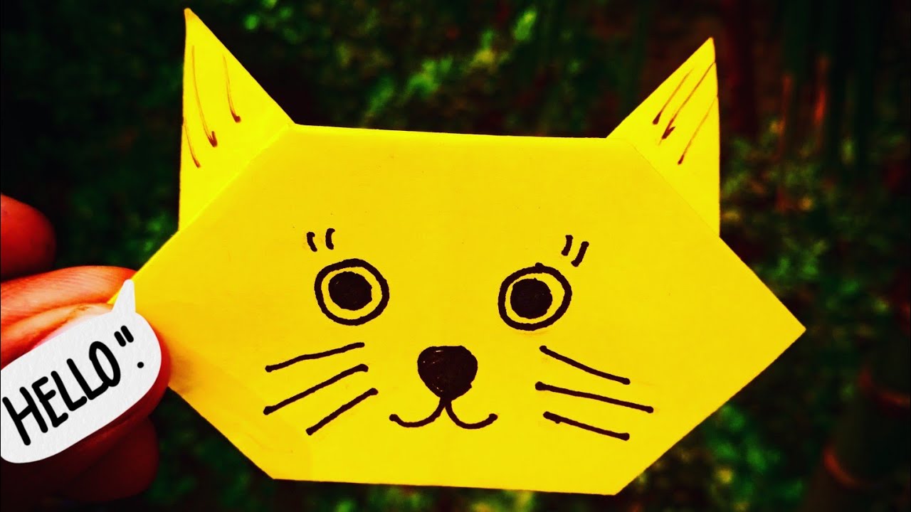 How to make a paper CAT 🐱 face। Origami CAT। easy DIY paper craft
