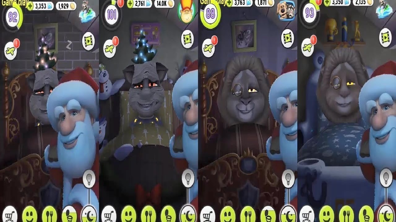 My Talking Tom level 88 VS level 92 VS level 93 VS level 101 Gameplay