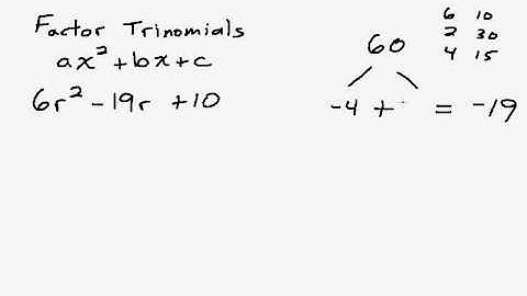 Examples of Factoring Trinomals Using the AC Method