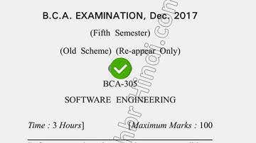 2017 Dcrust BCA 5th Sem Reappear Software Engineering Question Paper