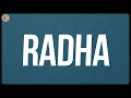 Radha Lyrics Pritam Shahid Mallya Sunidhi Chauhan