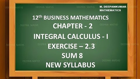 12TH BUSINESS MATHEMATICS | CHAPTER-2 | EXERCISE-2.3 | SUM 8
