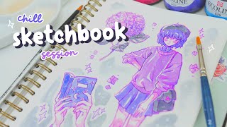 🌙 sketchbook session // messy watercolor doodles 🤷‍♀️