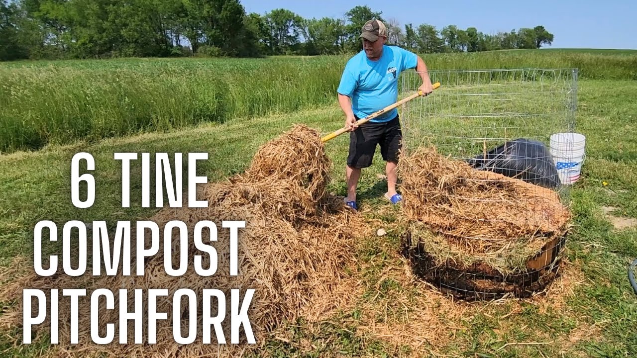 6-Tine Steel Fork Pitchfork with Hardwood Handle