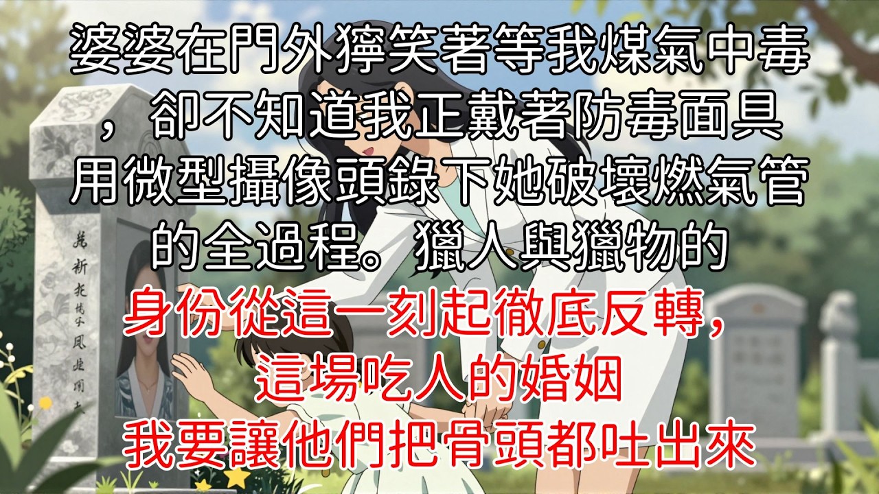 「完結」致命保單：婆婆為五千萬將我反鎖閣樓，她不知道我是頂尖盡調員，她在門外獰笑著等我煤氣中毒，卻不知道我正戴著防毒面具，用微型攝像頭錄下她破壞燃氣管的全過程#高智商反殺 #硬核復仇 #婚姻經濟犯罪