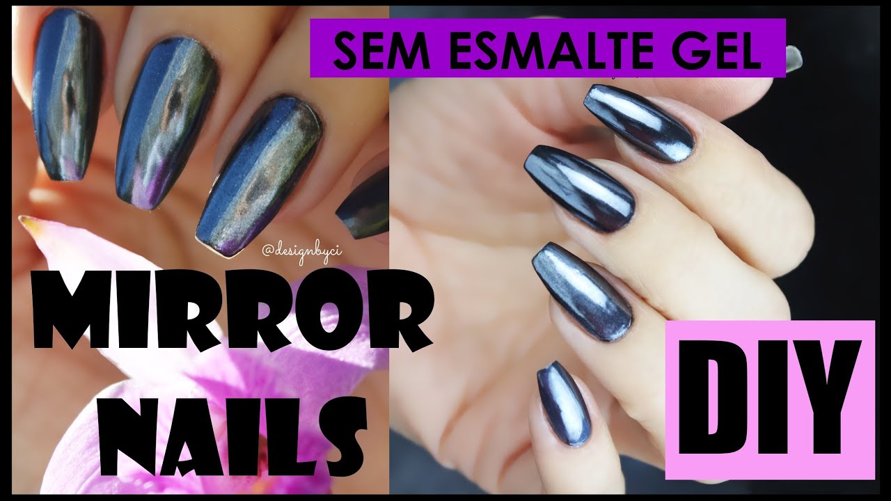 UNHAS COM P CROMADO FEITA EM CASA N O PRECISA DE ESMALTE GEL 