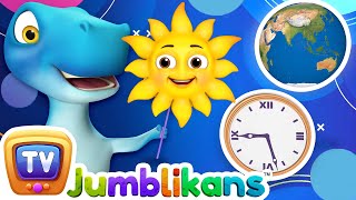 The Wheels on the Cars Go Round and Round Song with Jumblikans Dinosaurs - ChuChuTV Toddler Videos