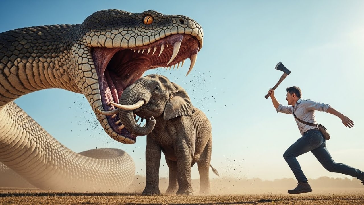 Brave Heroes Save Innocent Elephant from GIANT Snake Attack
