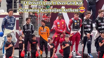 F1 drivers loses it over grid kid screaming Azerbaijani Anthem