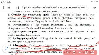 Lipids, classification of lipids