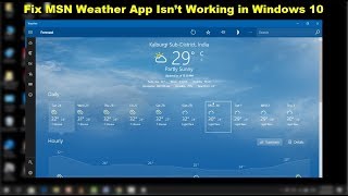 How to Fix MSN Weather App Isn’t Working in Windows 10