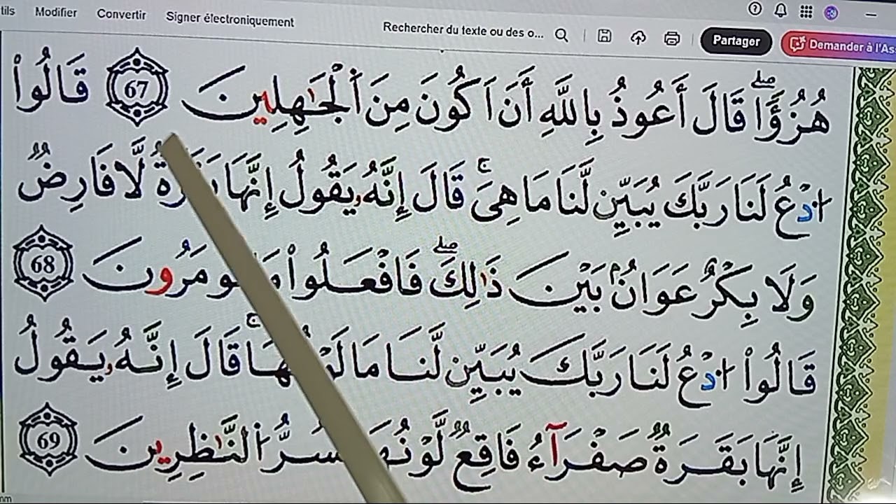 تصحيح الجزء الاخير من الحزب الاول 