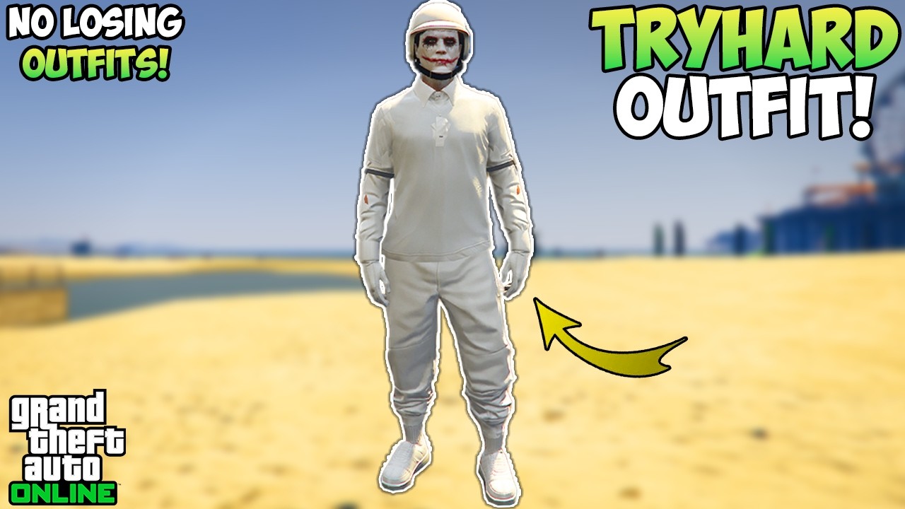 GTA 5 ONLINE EASY WHITE JOGGERS RIPPED SHIRT GLITCH TRYHARD MODDED OUTFIT 1.72 (NO TRANSFER GLITCH)