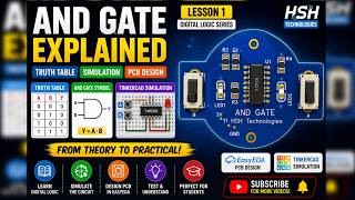 AND Gate Explained for Beginners | Truth Table | Tinkercad Simulation | EasyEDA PCB Design (74HC08)