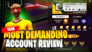 Most Demanding🤑Free Fire Account Ever || Adil Rahman id Review😱🤯||