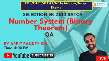 Number System (Binary Theorem) | Quants | Target AFCAT/ CDS / Air Force XY 2021| Arpit Pandey