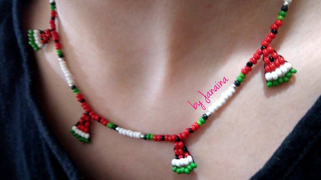 Colar melancia de miçangas @renatapalmeiraoficial4113