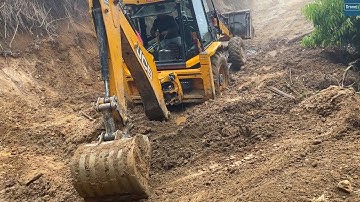 Fixing Root Cause of Damaging Hillside Road-Part 1- with Jcb Backhoe