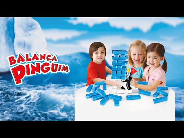 Jogo Pinguim Equilibrista Balança Pinguim Blocos de Gelo