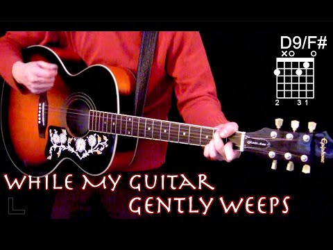 While My Guitar Gently Weeps | Acoustic J200 Cover w Chords | Isolated Guitar