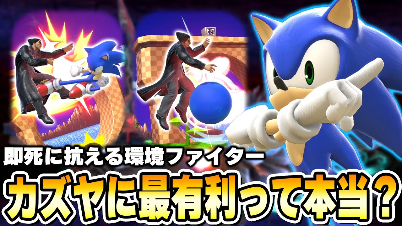 即死キャラに明確な有利を取れるソニック。カズヤを駆逐できるのか実際に使って確めるまさし【スマブラSP】