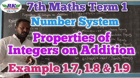 7th Maths|Term 1|Number system|Properties of Integer|Example 1.7 1.8 & 1.9|in tamil