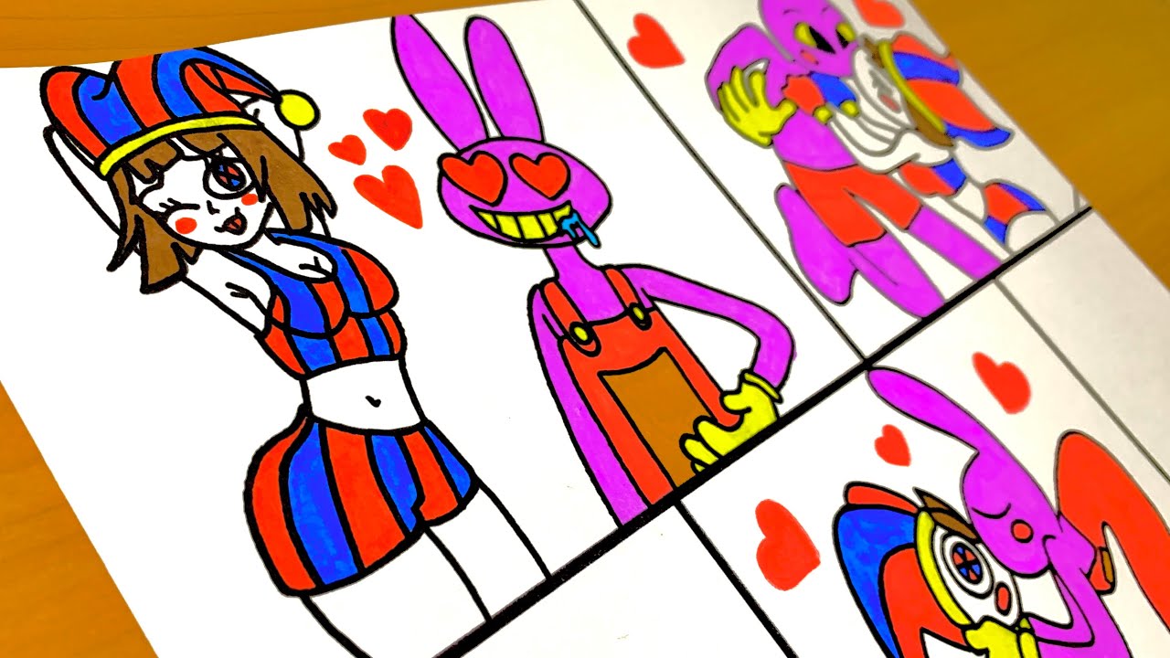Drawing Pomni + Jax Love Story - The Amazing Digital Circus - YouTube
