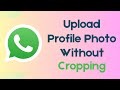 How To Upload Profile Photo On WhatsApp Without Cropping