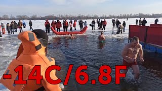 #Водохреща 2021: -14C/6.8F #Оболонь, #ОболонськаНабережна 2/5 #iceswimming #polarbearplunge2021