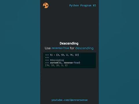 How to sort list in python both order ascending and descending # ...