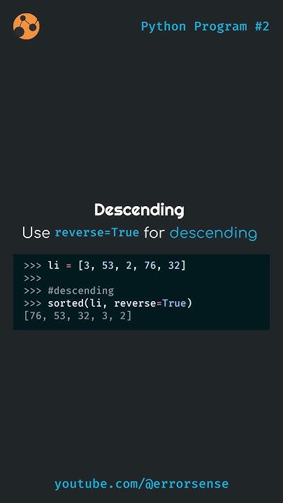 How to sort list in python both order ascending and descending # ...