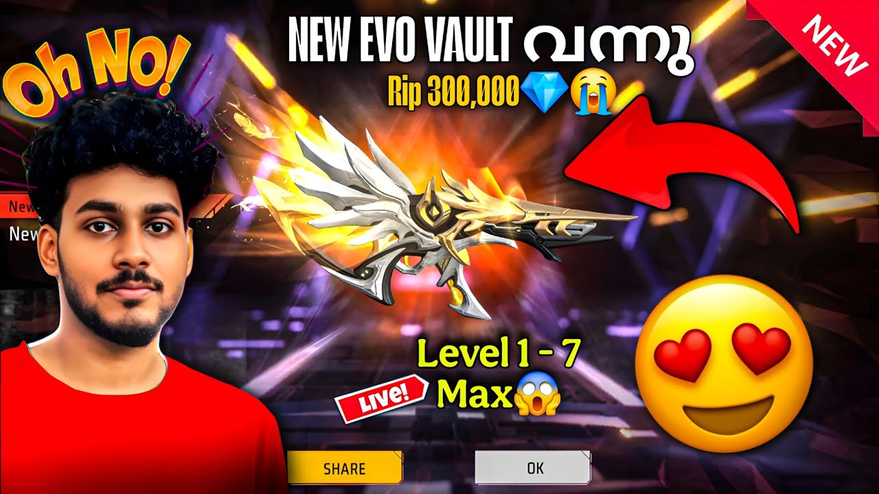 EVO MP5 LEVEL 1 - 7 MAXED😱 RIP 300,000💎 FREE FIRE NEW EVO VAULT EVENT | FREE FIRE NEW EVENT