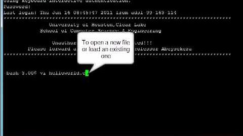 Writing a small Helloworld program using Putty
