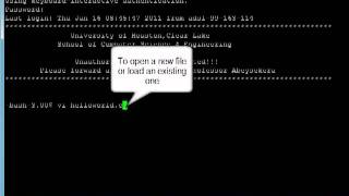 Writing a small Helloworld program using Putty