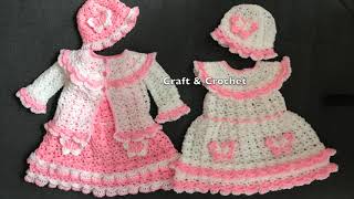 Crochet baby dress/ craft & crochet frock 3601