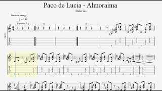 Paco de Lucía Almoraima (GUITAR PRO) TAB FREE PDF - YouTube