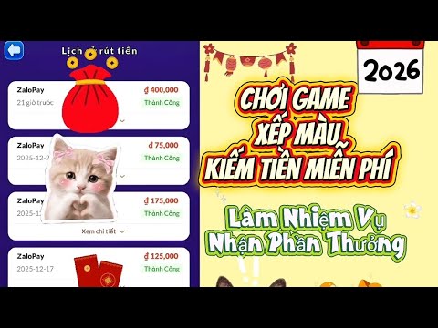 COLOR SORT Chơi Game Xếp Màu Làm Nhiệm Vụ Nhận Phần Thưởng Kiếm Tiền Miễn Phí