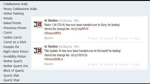 Minecraft Xbox & PS3 - TU14 In Cert Testing + Full Change Log