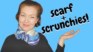 3 original ways to style your neck scarf with scrunchies. How to wear a square silk scarf. by How to tie a scarf 2,129 views 2 years ago 4 minutes, 7 seconds