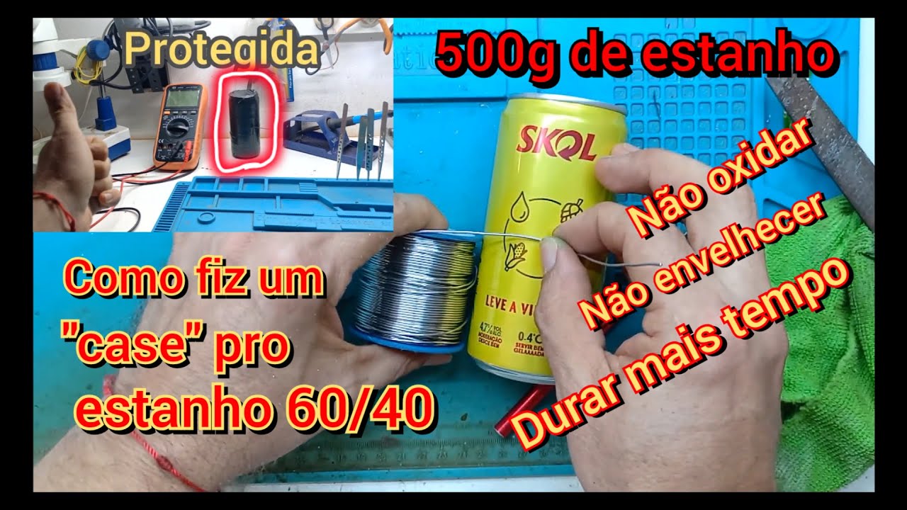 500g de estanho cobix 60/40, como demora muito pra eu gastar tive essa ideia pra não oxidar 👍